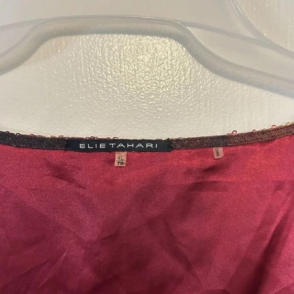 Elie Tahari Lightweight Delicate Sequin Cami Tank Y2K Vintage Womens XL Red - Picture 5 of 6